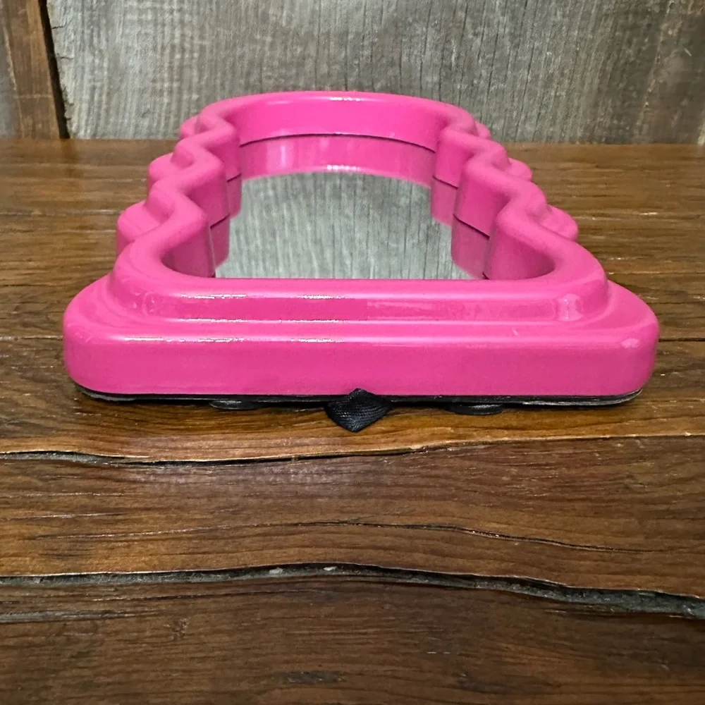 Scalloped Mirror in Hot Pink Wall Hanging or Tabletop - Picture 8 of 13